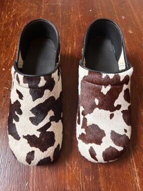 BJORK cow print clogs size 41